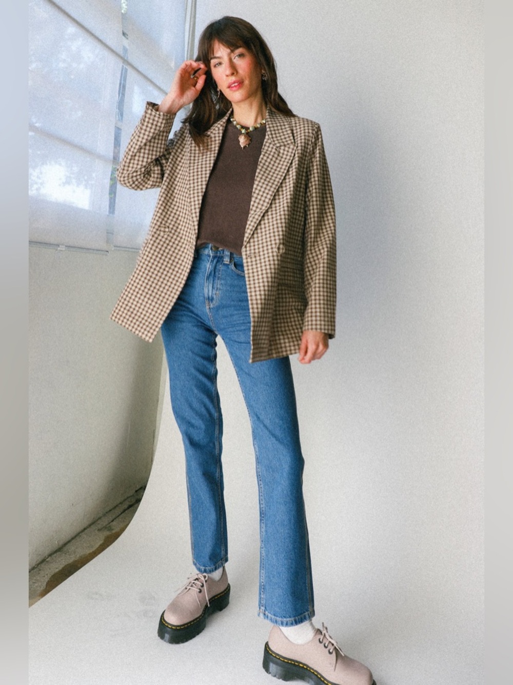 Rolla’s Slouch Cotton Gingham Blazer